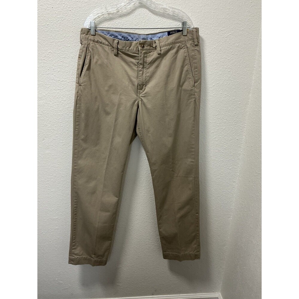 Polo Ralph Lauren Chino Pants Men’s 36x32 Khaki Tan Stretch Straight Fit Slacks